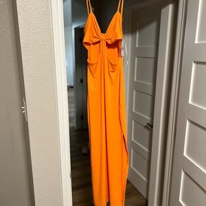 NWT hello Molly Vibrant Orange Spaghetti Strap Dress vacation